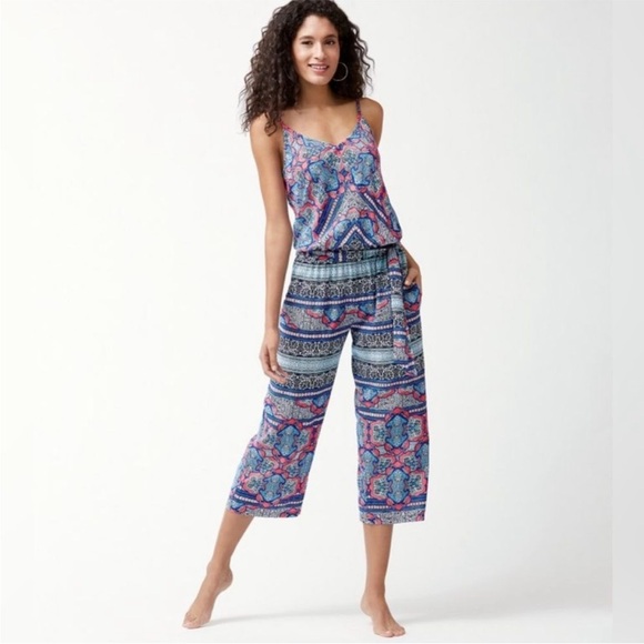 Tommy Bahama Pants - Tommy Bahama Paisley Cropped Summer Jumpsuit XS Wide Leg